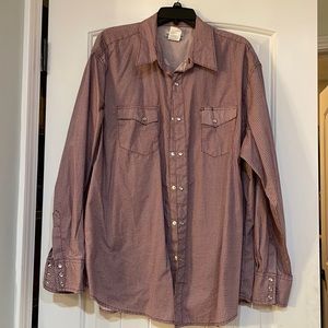 Wrangler XXL pearl snap shirt burgundy